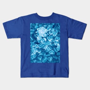 Blue Cold Ice Cubes Pattern Kids T-Shirt